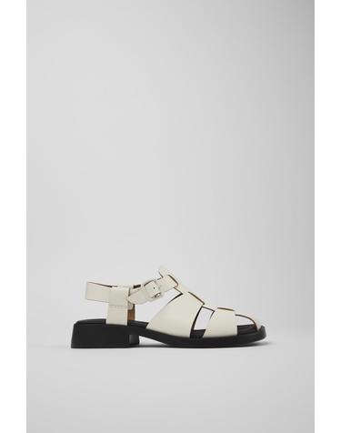 캠퍼 화이트 레더 스트랩 샌들 Dana K201489-006 WHITE