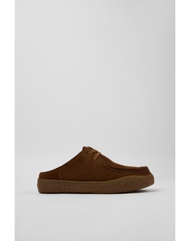 캠퍼 스웨이드 레이스업 뮬 K101145-002 BROWN