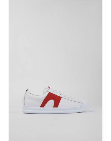캠퍼 화이트 레드 가죽 스니커즈 Runner K100893-001 WHITE