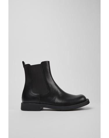 캠퍼 프리미엄 블랙 레더 남성 첼시 부츠 K300393-004 BLACK