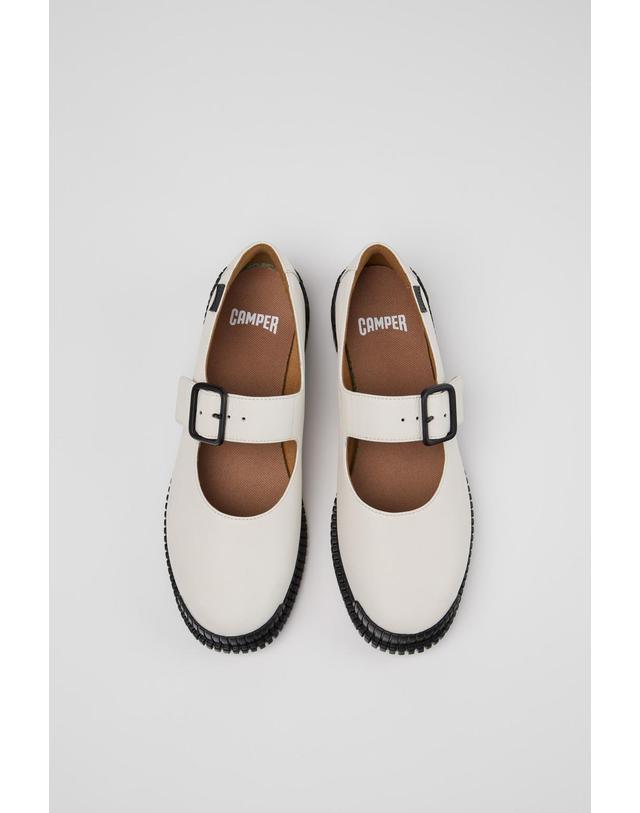 캠퍼 캠퍼 화이트 가죽 컴포트 메리제인 슈즈 Pix K201924-002 WHITE 착용컷