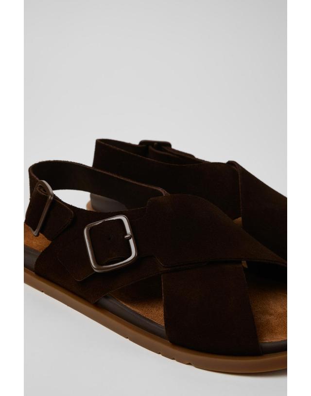 캠퍼 캠퍼 스웨이드 남성 스트랩 샌들 브라운 K101093-001 BROWN 착용컷