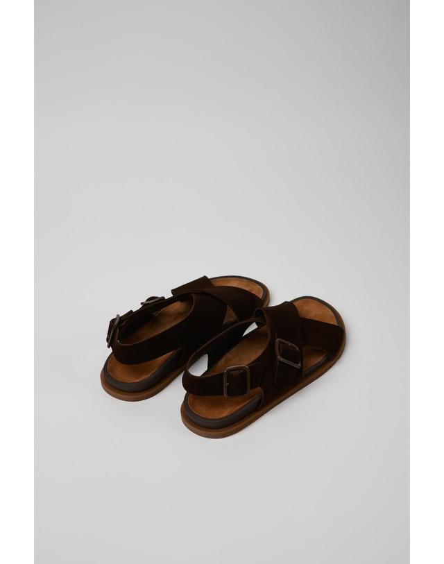 캠퍼 캠퍼 스웨이드 남성 스트랩 샌들 브라운 K101093-001 BROWN 착용컷