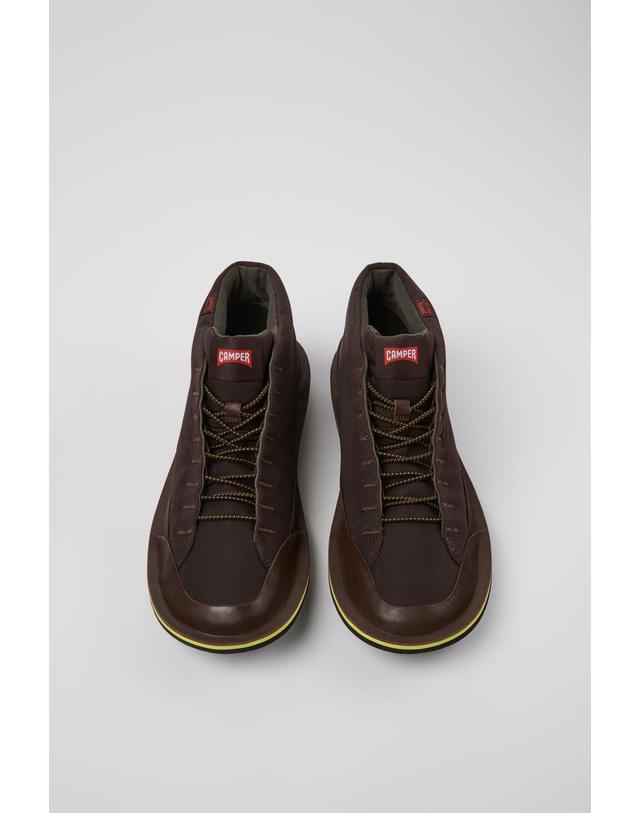 캠퍼 캠퍼 테크니컬 방수 남성 앵클부츠 Beetle K300453-006 BROWN 초콜릿 착용컷