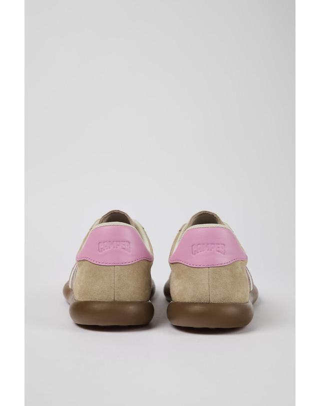 캠퍼 캠퍼 베이지 핑크 레더 스니커즈 Pelotas Soller K201608-003 BEIGE 멀티컬러 착용컷