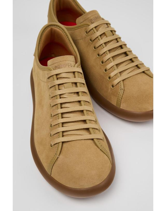 캠퍼 캠퍼 브라운 누벅 남성 스니커즈 Pelotas Soller K100974-021 BROWN 착용컷