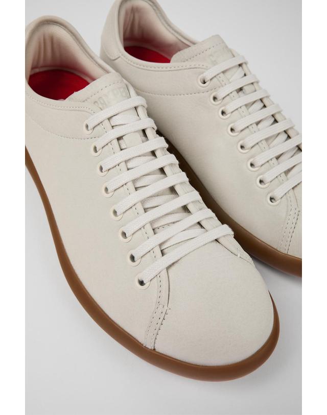 캠퍼 캠퍼 화이트 레더 스니커즈 Pelotas Soller K100974-001 WHITE 착용컷