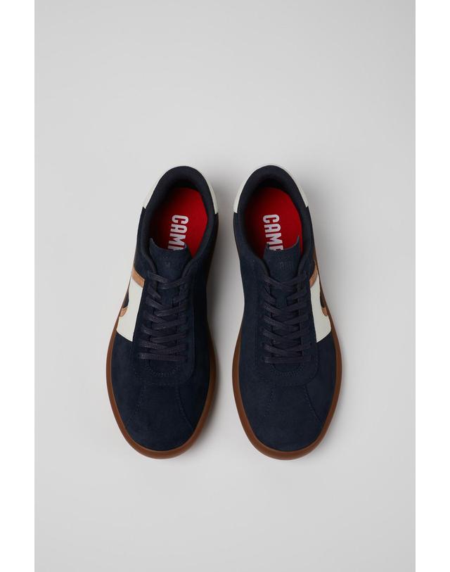 캠퍼 캠퍼 멀티컬러 누벅 스니커즈 Pelotas Soller K100937-015 BLUE 착용컷