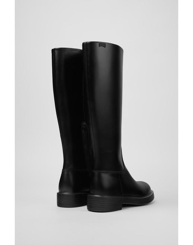 캠퍼 캠퍼 프리미엄 블랙 레더 롱부츠 Dean K400763-003 BLACK 착용컷