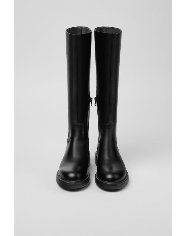 캠퍼 캠퍼 프리미엄 블랙 레더 롱부츠 Dean K400763-003 BLACK 착용컷