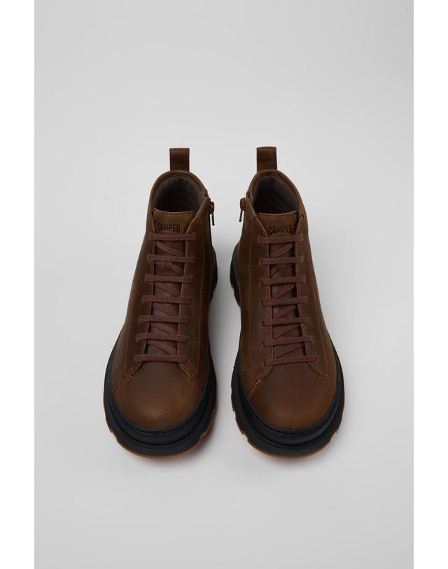 캠퍼 캠퍼 브라운 누벅 앵클부츠 Brutus+ K300535-002 BROWN 착용컷