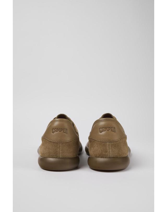 캠퍼 캠퍼 브라운 누벅 스니커즈 Pelotas Soller K100974-002 BROWN 착용컷
