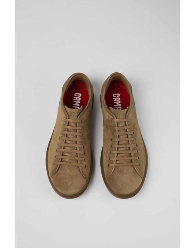 캠퍼 캠퍼 브라운 누벅 스니커즈 Pelotas Soller K100974-002 BROWN 착용컷