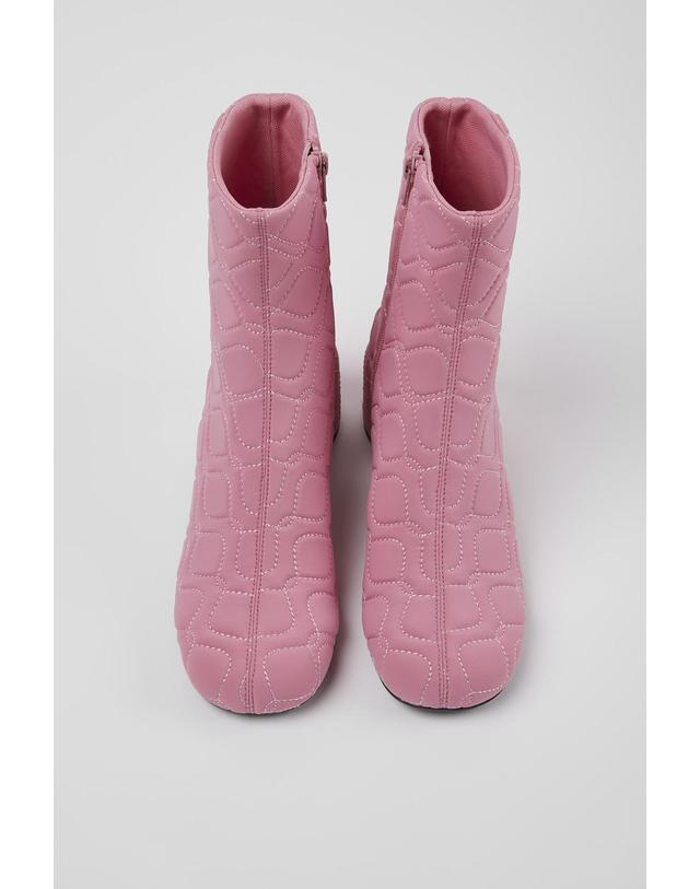 캠퍼 캠퍼 핑크 텍스타일 앵클부츠 Niki K400713-002 PINK 착용컷