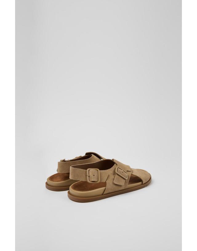 캠퍼 캠퍼 남성 스웨이드 샌들 Lluc K101093-002 BROWN 브라운 착용컷