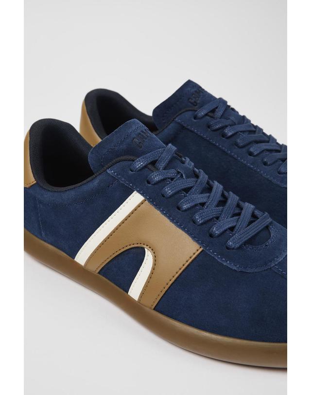캠퍼 캠퍼 누벅 레더 스니커즈 Pelotas Soller K100937-004 BLUE 멀티컬러 착용컷