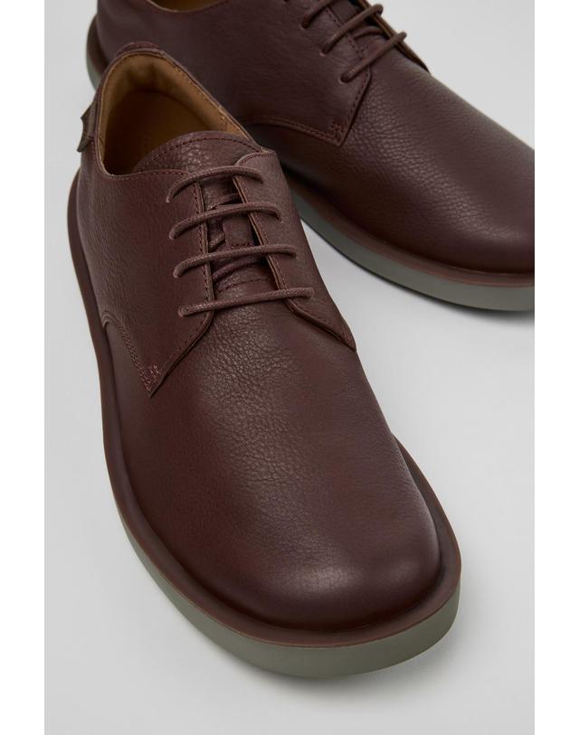 캠퍼 캠퍼 브라운 가죽 더비슈즈 남성 Wagon K100669-030 BROWN 착용컷