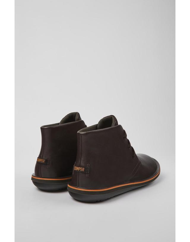 캠퍼 캠퍼 브라운 가죽 남성 앵클부츠 Beetle 36530-060 BROWN 착용컷
