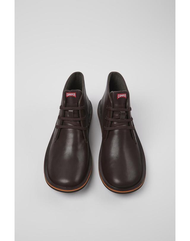 캠퍼 캠퍼 브라운 가죽 남성 앵클부츠 Beetle 36530-060 BROWN 착용컷