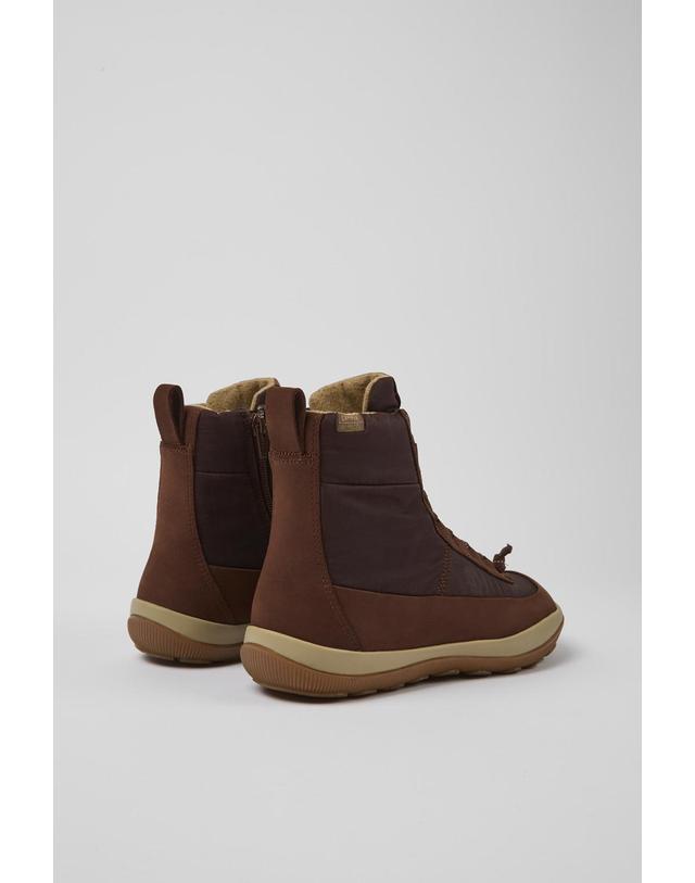 캠퍼 캠퍼 방수 브라운 여성 앵클부츠 Peu Pista K400650-003 BROWN 착용컷