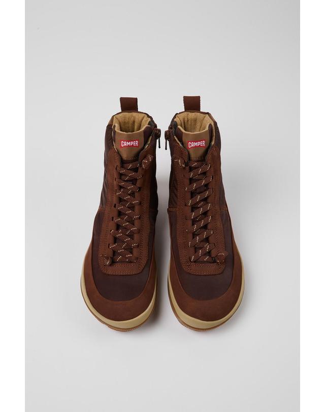 캠퍼 캠퍼 방수 브라운 여성 앵클부츠 Peu Pista K400650-003 BROWN 착용컷