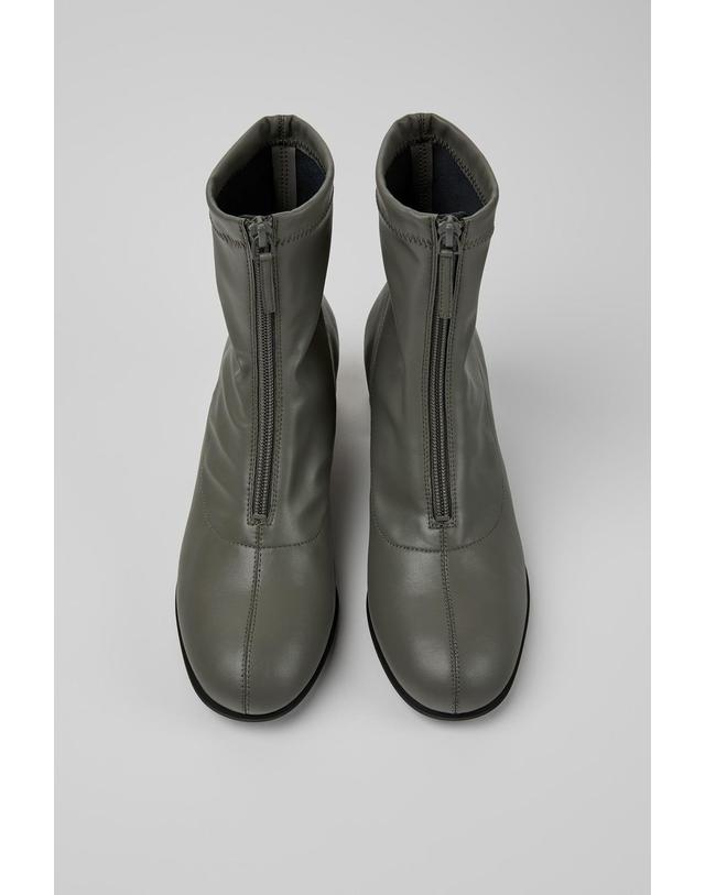 캠퍼 캠퍼 그레이 여성 힐 앵클부츠 Katie K400679-004 GREY 착용컷