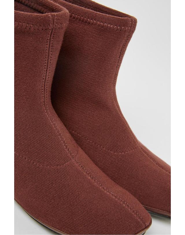 캠퍼 캠퍼 버건디 테크니컬 텐셀 앵클부츠 여성 K400573-003 BURGUNDY 레드 착용컷
