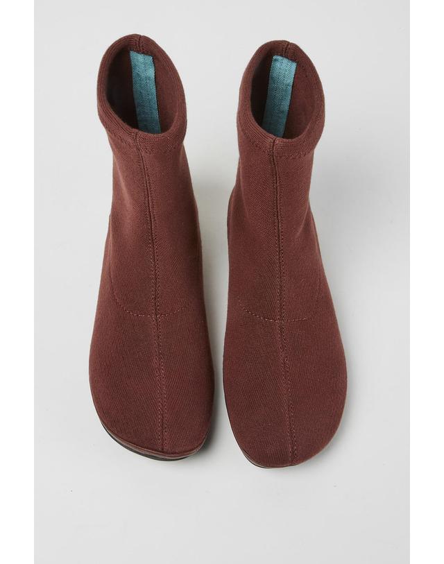 캠퍼 캠퍼 버건디 테크니컬 텐셀 앵클부츠 여성 K400573-003 BURGUNDY 레드 착용컷