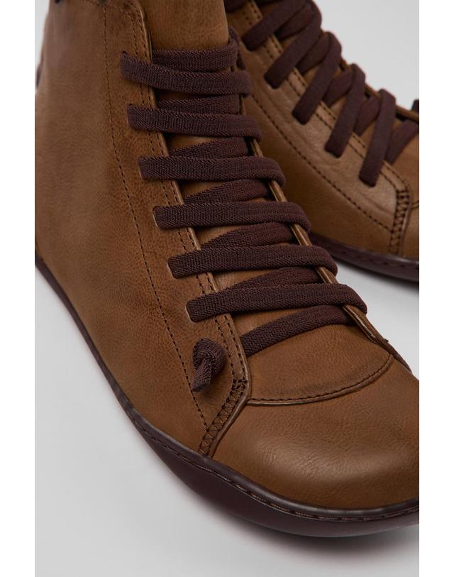 캠퍼 캠퍼 Peu 레더 레이스업 앵클 부츠 K400509-020 BROWN 브라운 착용컷