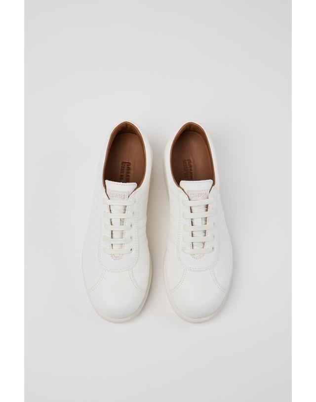 캠퍼 캠퍼 화이트 레더 베이직 스니커즈 Pelotas 27205-315 WHITE 착용컷