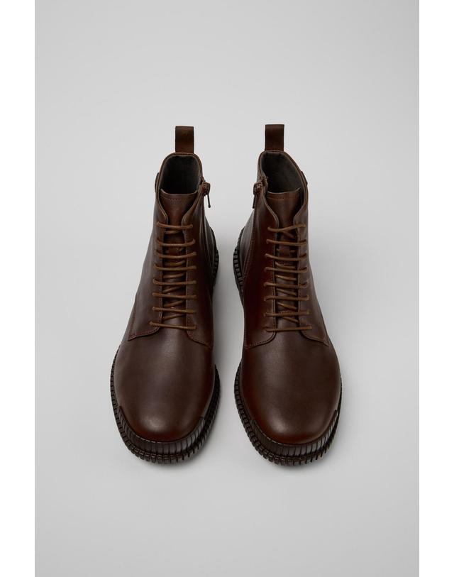 캠퍼 캠퍼 Pix 레이스업 레더 앵클부츠 K300542-005 BROWN 브라운 착용컷