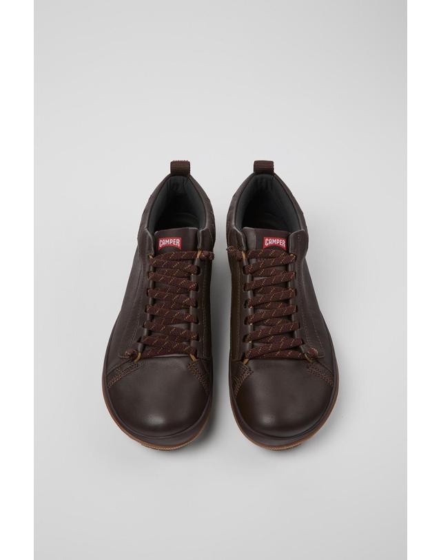 캠퍼 캠퍼 고어텍스 브라운 레더 남성 스니커즈 K300285-035 BROWN 착용컷