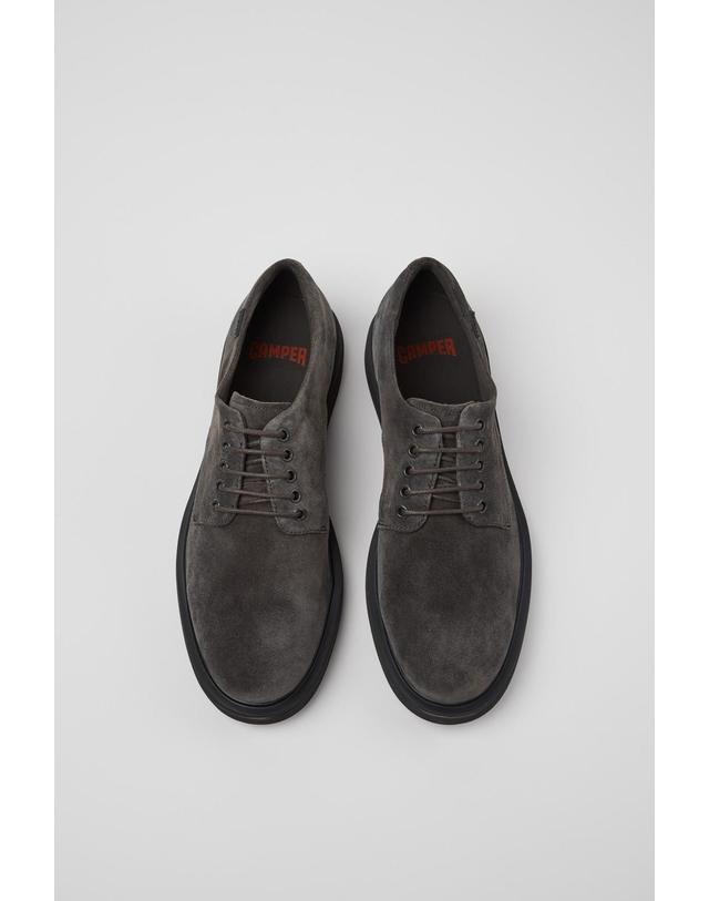 캠퍼 캠퍼 Norman 스웨이드 더비슈즈 K100998-010 GREY 그레이 착용컷