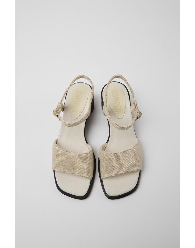 캠퍼 캠퍼 Meda 앵클 스트랩 블록힐 샌들 K201379-007 BEIGE 베이지 착용컷