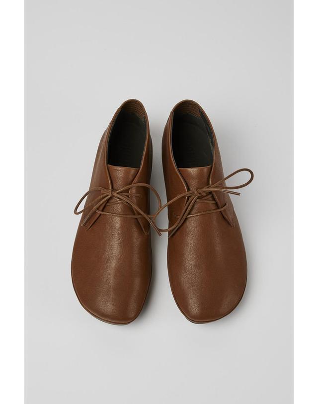 캠퍼 캠퍼 Right 레더 레이스업 앵클부츠 K400221-019 BROWN 브라운 착용컷
