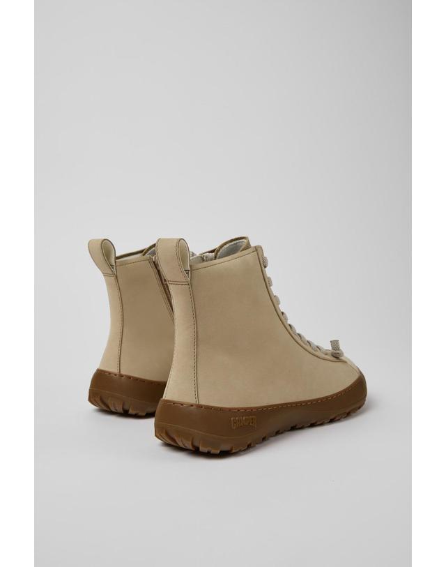 캠퍼 캠퍼 Peu Serra 누벅 여성 앵클부츠 K400870-002 BEIGE 베이지 착용컷