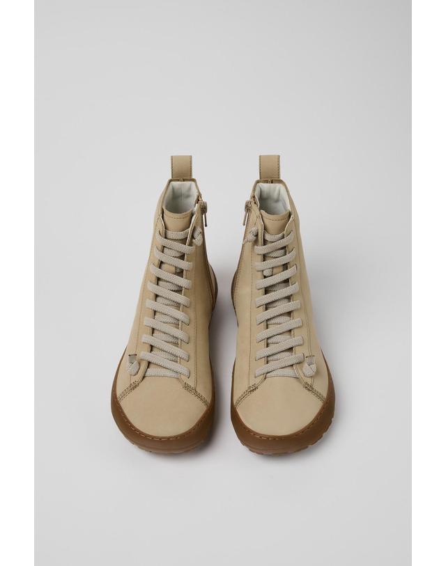 캠퍼 캠퍼 Peu Serra 누벅 여성 앵클부츠 K400870-002 BEIGE 베이지 착용컷