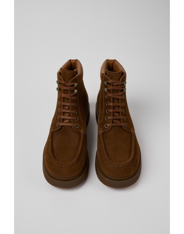 캠퍼 캠퍼 누벅 레더 남성 앵클 워커 K300553-003 BROWN 브라운 착용컷