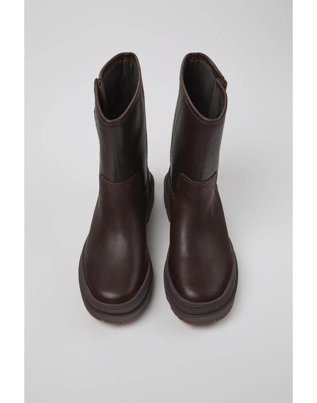 캠퍼 캠퍼 브라운 레더 앵클부츠 Brutus Trek K400783-002 BROWN 착용컷