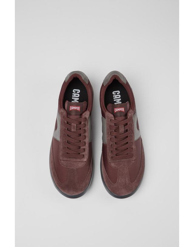 캠퍼 캠퍼 버건디 남성 스니커즈 Pelotas XLite K100545-036 BURGUNDY 레드 착용컷