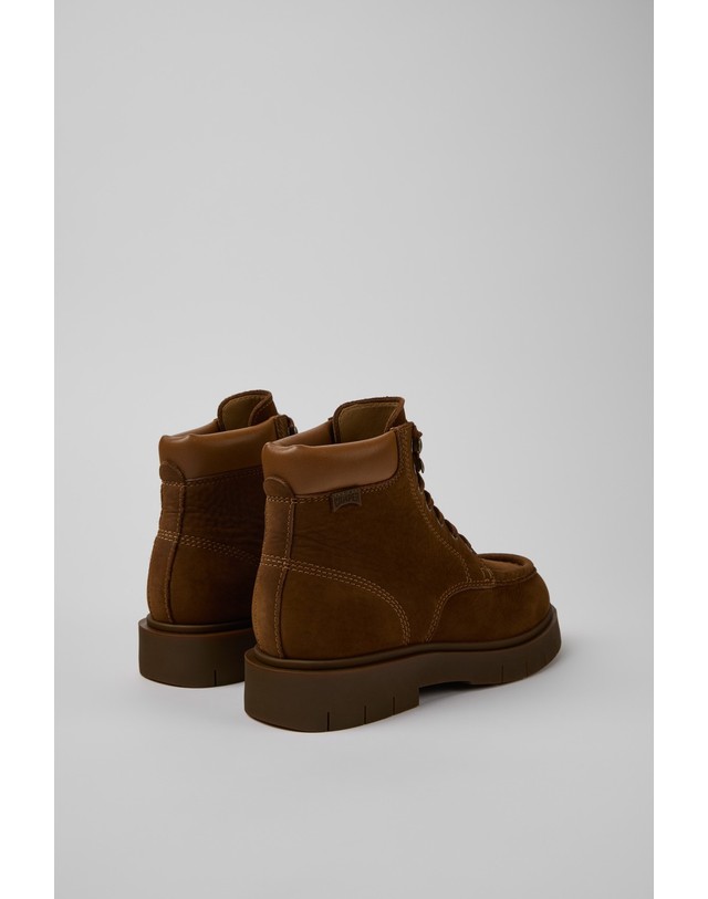 캠퍼 캠퍼 누벅 레더 레이스업 앵클 부츠 K400856-003 BROWN 브라운 착용컷
