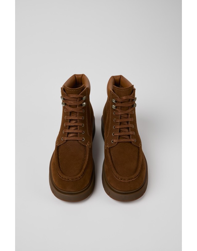 캠퍼 캠퍼 누벅 레더 레이스업 앵클 부츠 K400856-003 BROWN 브라운 착용컷