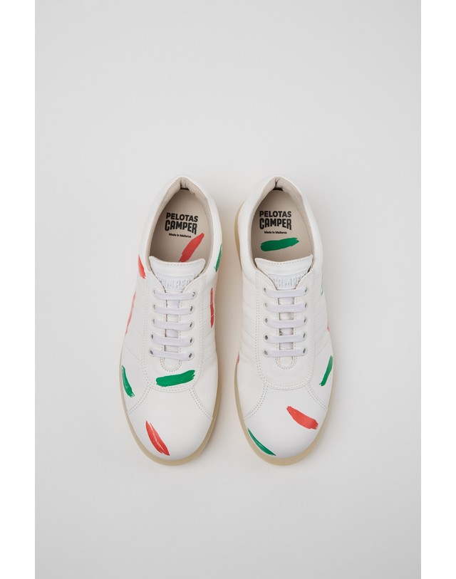 캠퍼 캠퍼 Pelotas 프린트 여성 스니커즈 27205-330 WHITE 화이트 착용컷