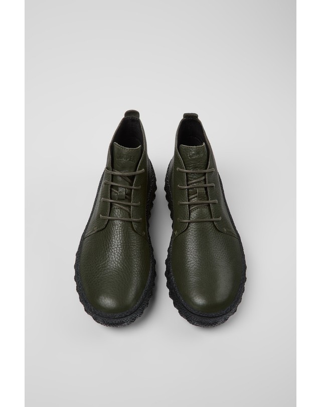 캠퍼 캠퍼 Ground 남성 가죽 앵클부츠 K300330-015 GREEN 그린 착용컷