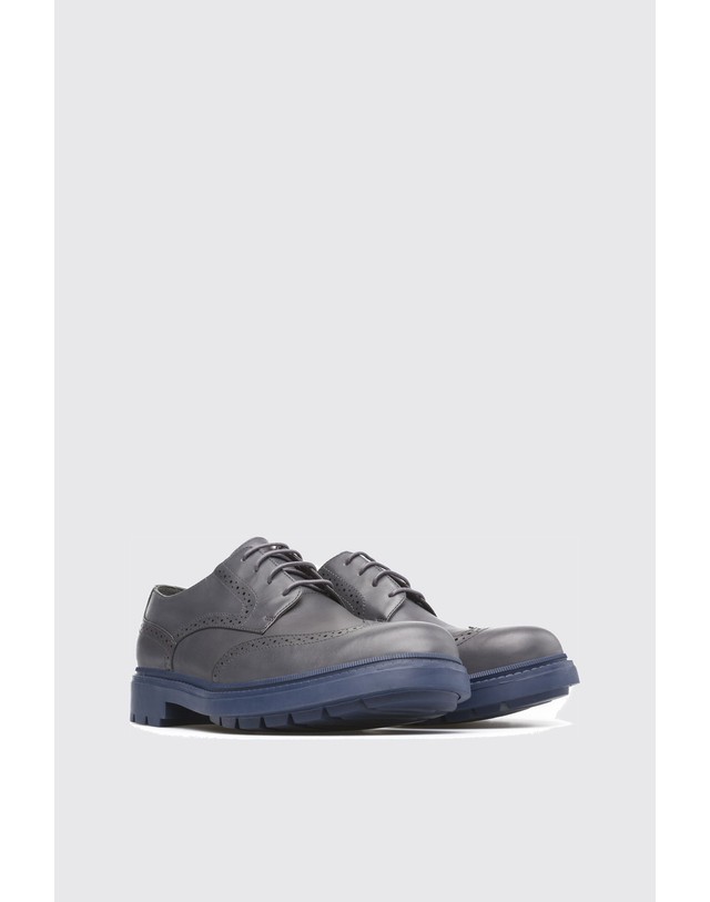 캠퍼 캠퍼 Hardwood 브로그 더비화 K100013-007 GREY 그레이 착용컷