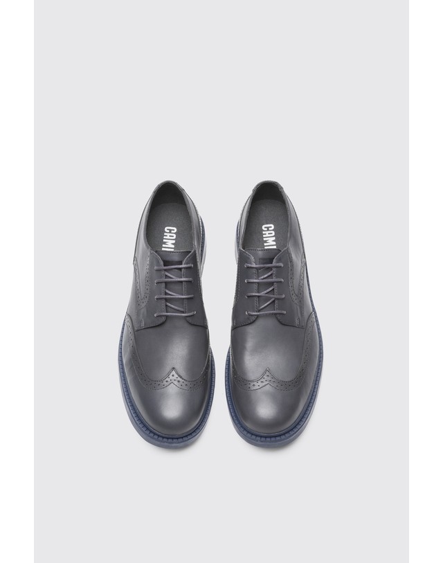 캠퍼 캠퍼 Hardwood 브로그 더비화 K100013-007 GREY 그레이 착용컷