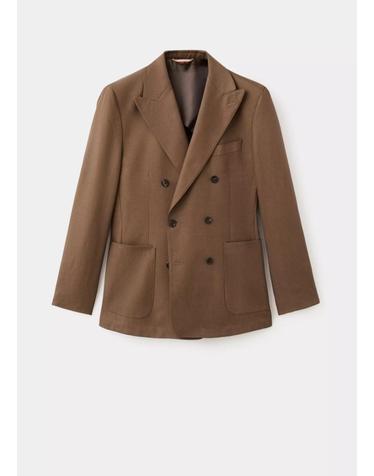 망고 더블브레스트 슬림핏 수트 블레이저 27018277_31 MARRON TABACO