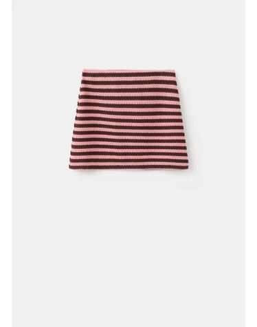 망고 스트라이프 니트 미니 스커트 37081371_81 ROSA PASTEL