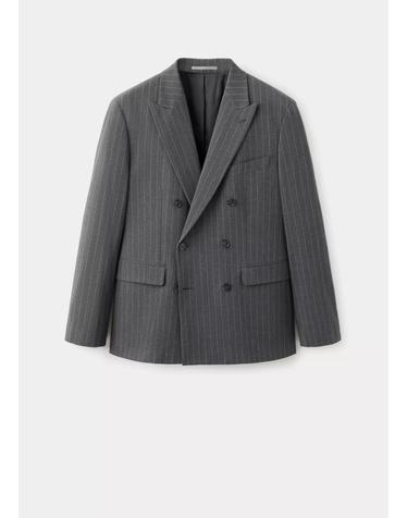 망고 더블브레스트 슬림핏 블레이저 37041411_92 GRIS