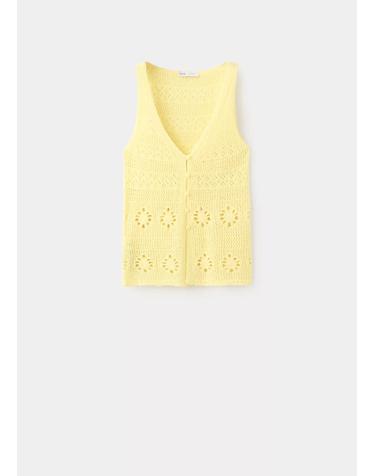 망고 크로셰 니트 베스트 37081384_12 AMARILLO
